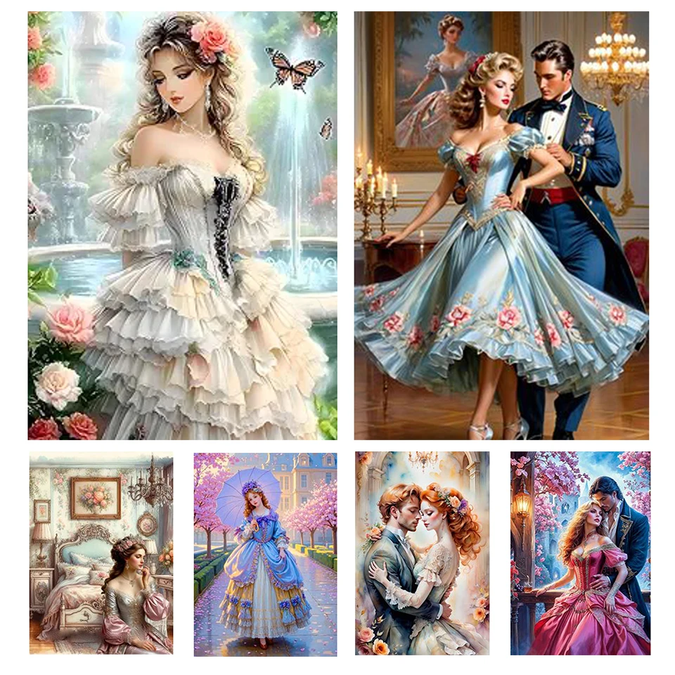 

DIY Diamond Painting Retro European Women Love Embroidery Mosaic Jewelry Cross Embroidery Home Decoration Accessories New 2025