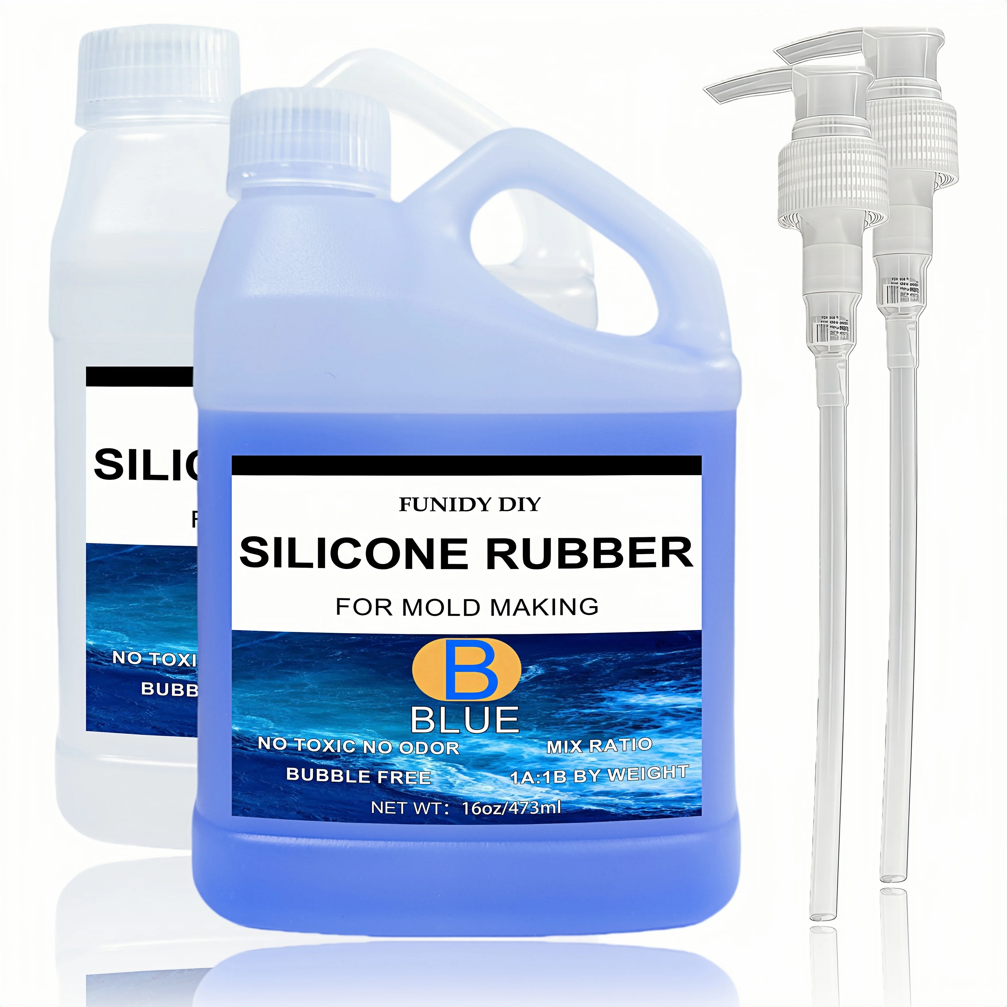 

32ozSilicone Mold Making Kit, Quick Cure Molding Silicone Rubber, 1:1 Ideal for Silicon, Resins,Wax Mold-Casting Sapphire Blue