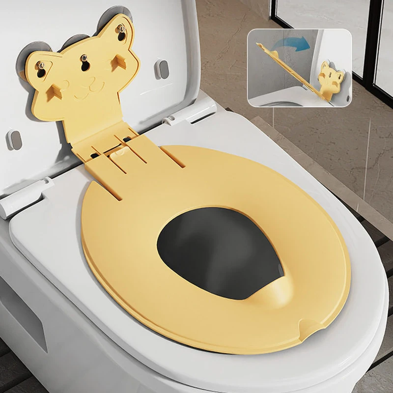 Image of Tragbarer, faltbarer Toilettensitzbezug, niedliches Cartoon-Muster, waschbar, lichtbeständig, für Zuhause, nicht für Smart-Toiletten geeignet