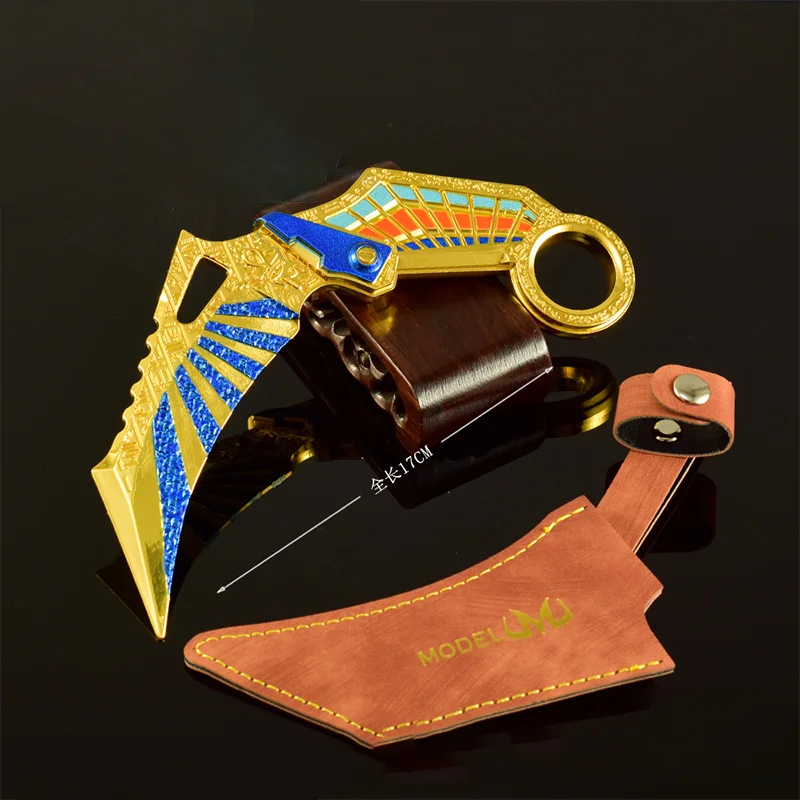 

17cm Arena Breakout Sky Claw Knife All Metal Crafts Ornament Leather Case Version Game Peripherals Toy Sword Melee Model Gifts