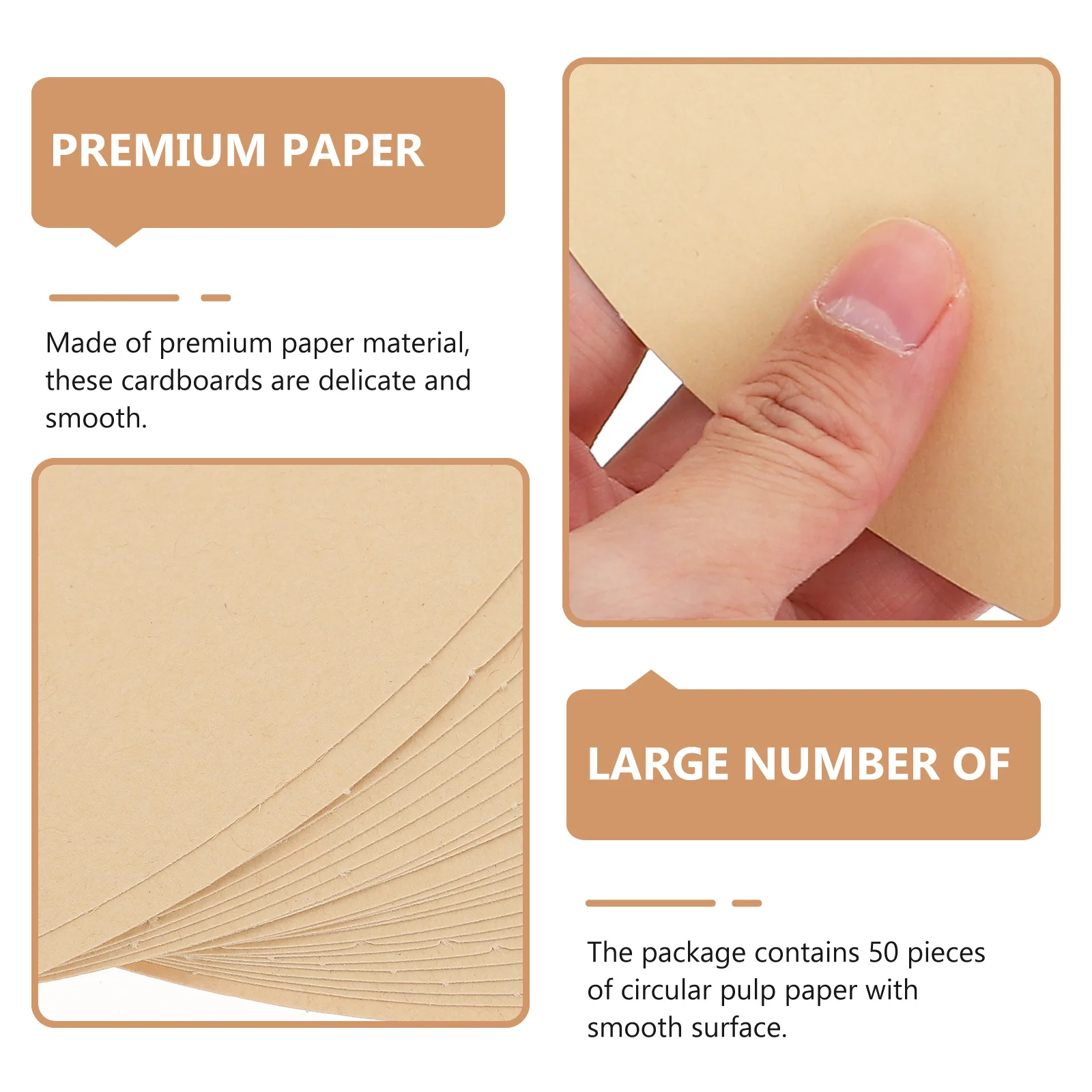 

50Pcs Circle Painting Paper Card Smooth Durable Lightweight for DIY Drawing Craft Projects Art Paper Card