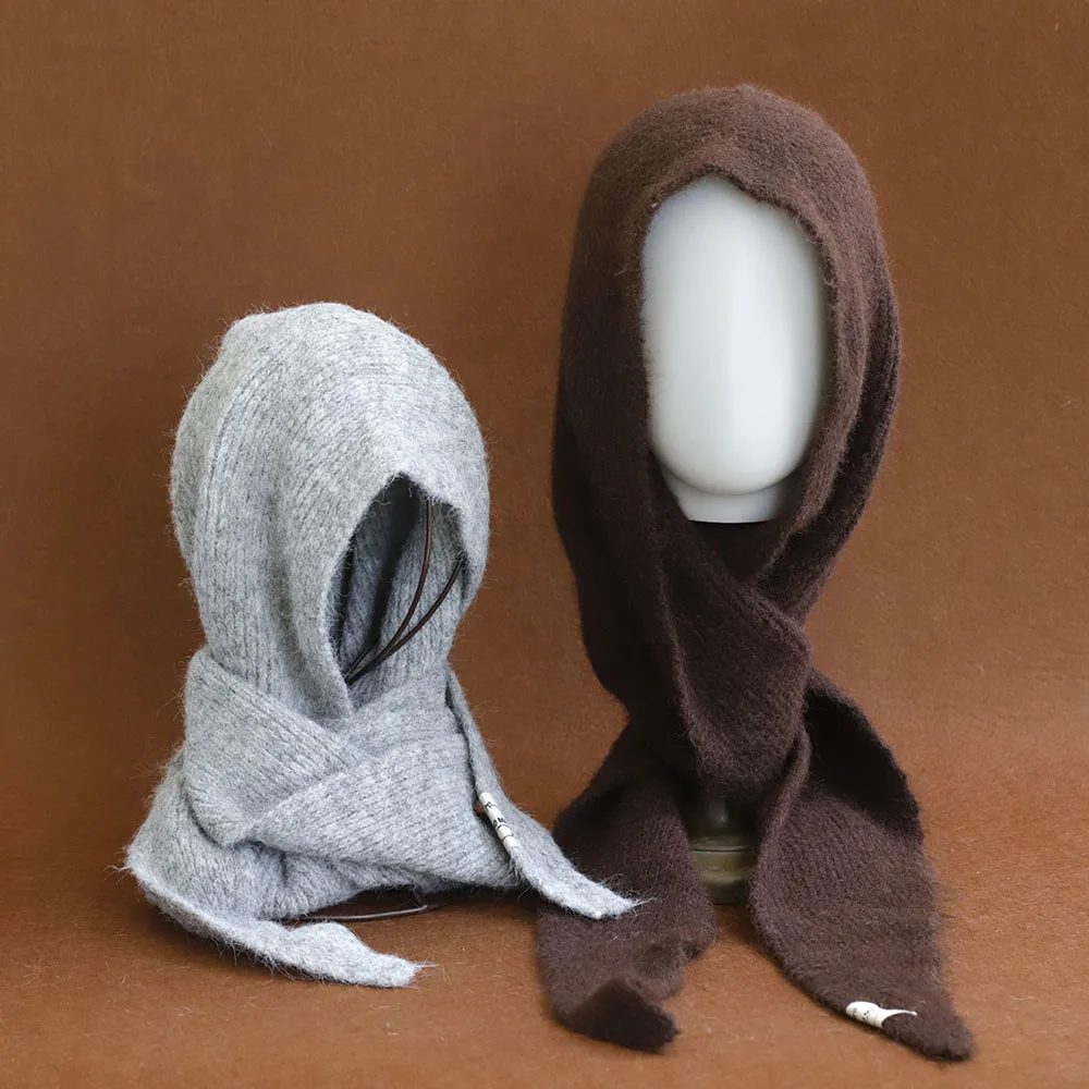 2026 Neue Damen-Wintermütze mit Niedlichen Ohrenklappen, Modische Kunstfell-Strickmütze im Kpop-Stil, Weiche Beanie-Mütze, Streetwear-Kappe für Frauen