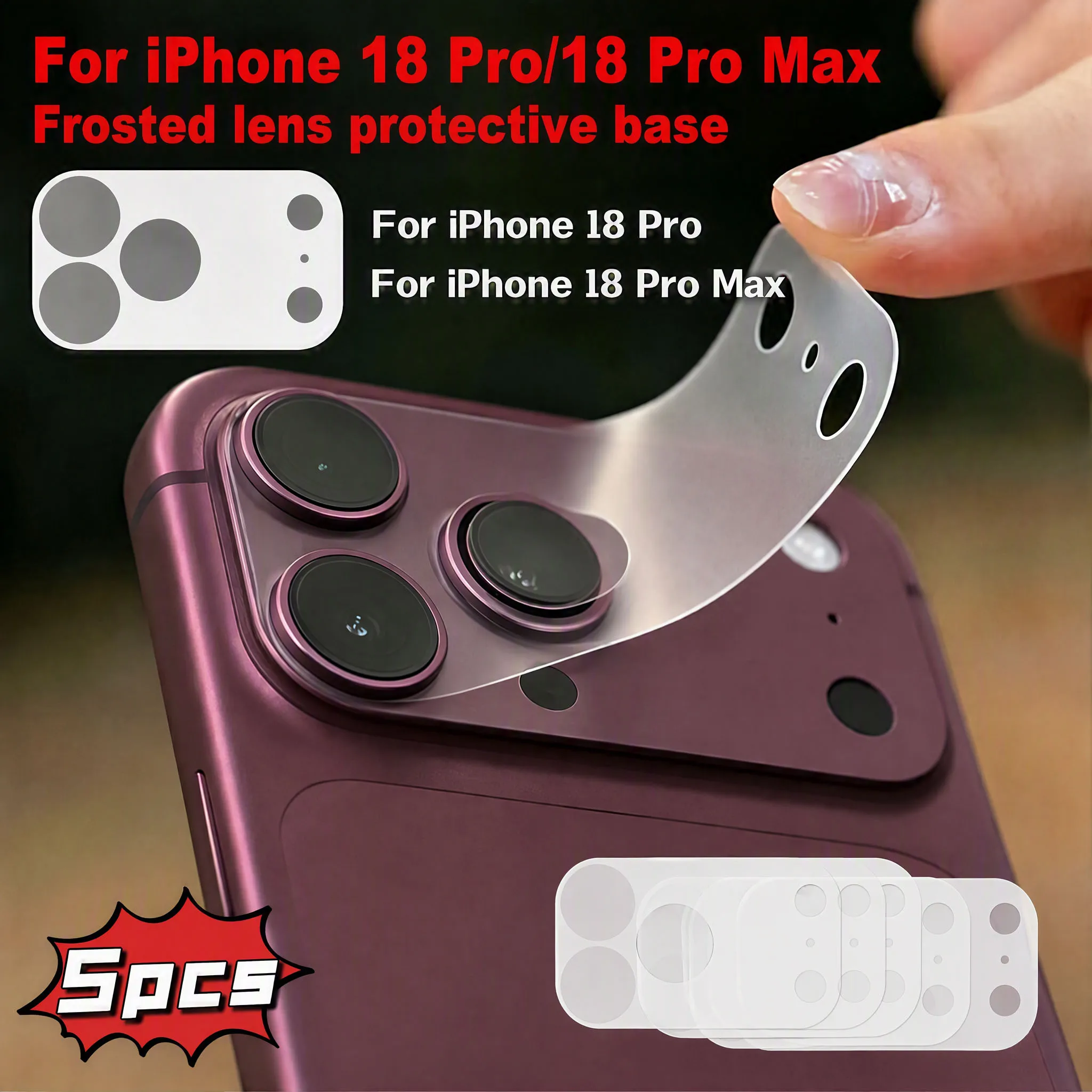 1-6 Pcs Matte Lens Fibre Base Protective Film For iPhone 18 Pro Max 18 Pro DUO 17 Air Transparent Fiber Hollow Lens Chassis Film