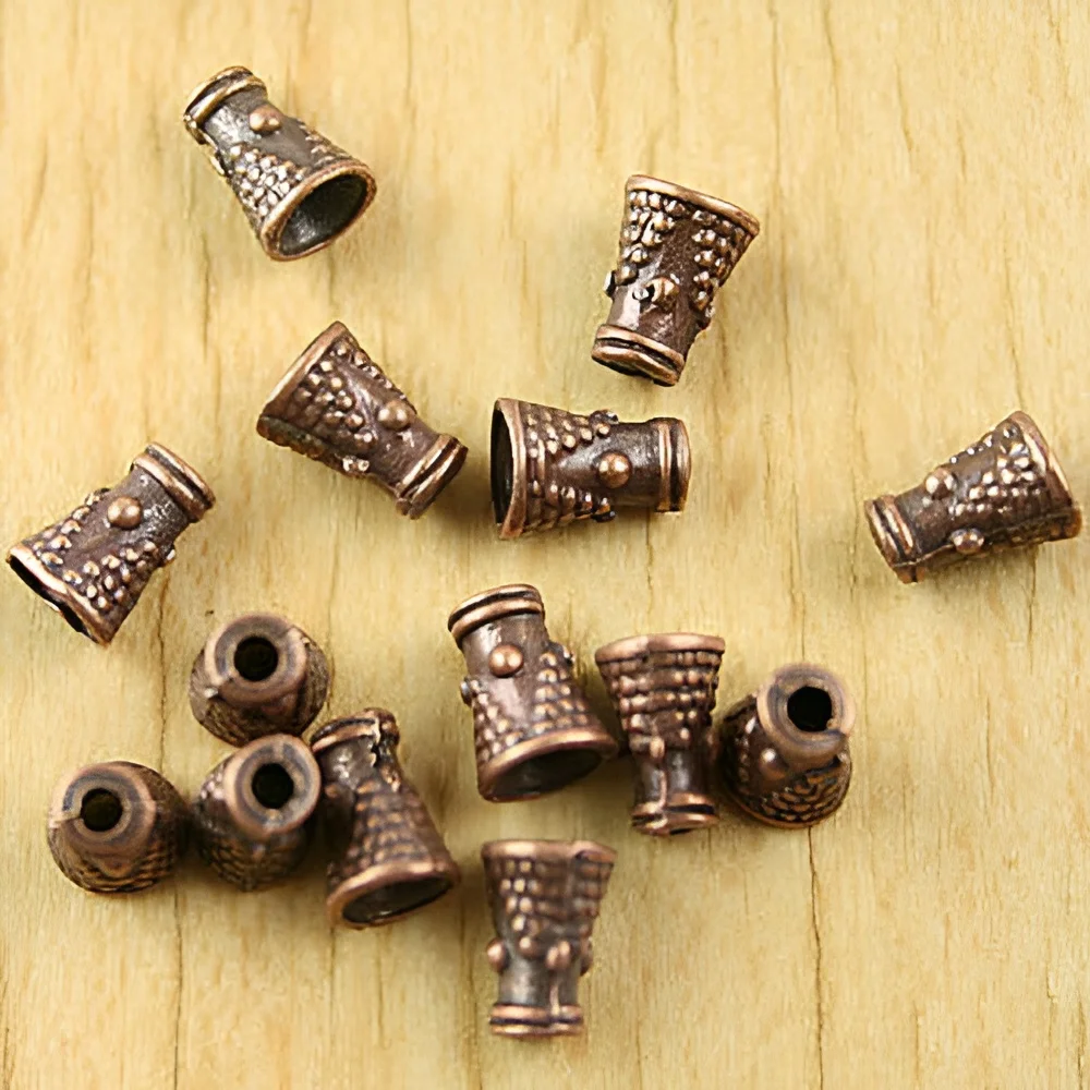 60pcs 7.8mm,B-hole 2.7mm S-hole 1.6mm copper tone cup shape spacer beads h1792