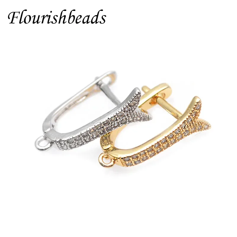 30pc Horn Shape Earring Clasps Earwire Accessories Gold Silver Plating DIY  Jewelry Making Supplies