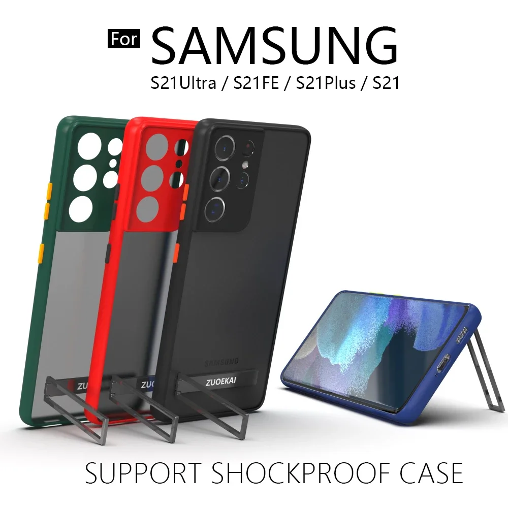 Shockproof Armor Case with Holder For Samsung S21 Ultra S21 Plus S21 FE S10 S22 S23 support Cover stand Back Protective Bracket