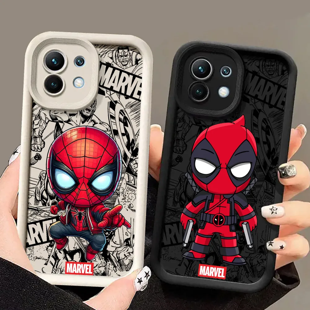 Spiderman Marvel Deadpool Phone Cases For Xiaomi 14T 14 13T Pro 12 13 11 Lite POCO F5 X3 X5 X6 M5s M6 Pro Shockproof Cover Groot