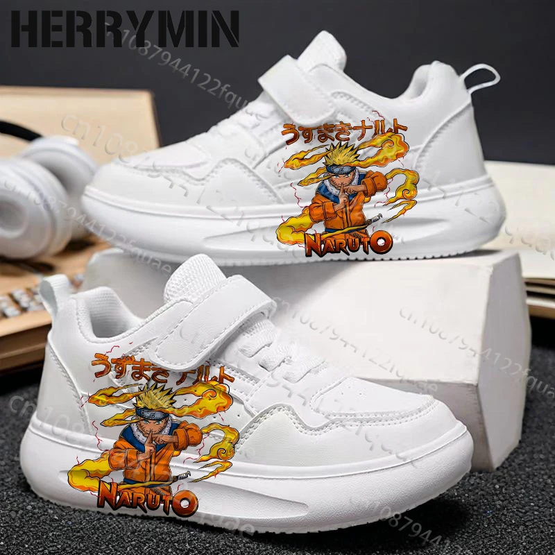 

Кроссовки Uzumaki Naruto для мальчиков, подростков и детей, с принтом, белые, на толстой подошве, с поддержкой свода стопы, дышащие, для спорта и прогулок
