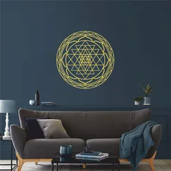 Sri Yantra Symbol Mandala Wall Sticker Bedroom Living Room Shri Energized  Yantram Protecting Talisman Wall Decal  Decor