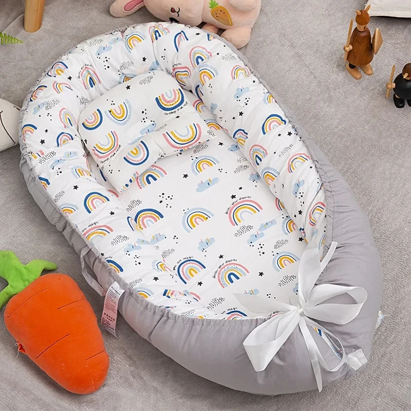 Soft Baby Sleeping Nest Bed Infant Cot Lounger Portable Co-sleeping Cribs for Newborn Bassinet Photography Props