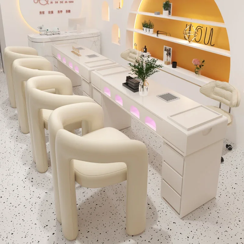 Manicure Table Marble Furniture Aesthetics Beauty Nail Equipment UV Lamp Makeup Storage Tables Manicure Table Tafel Desk Salon