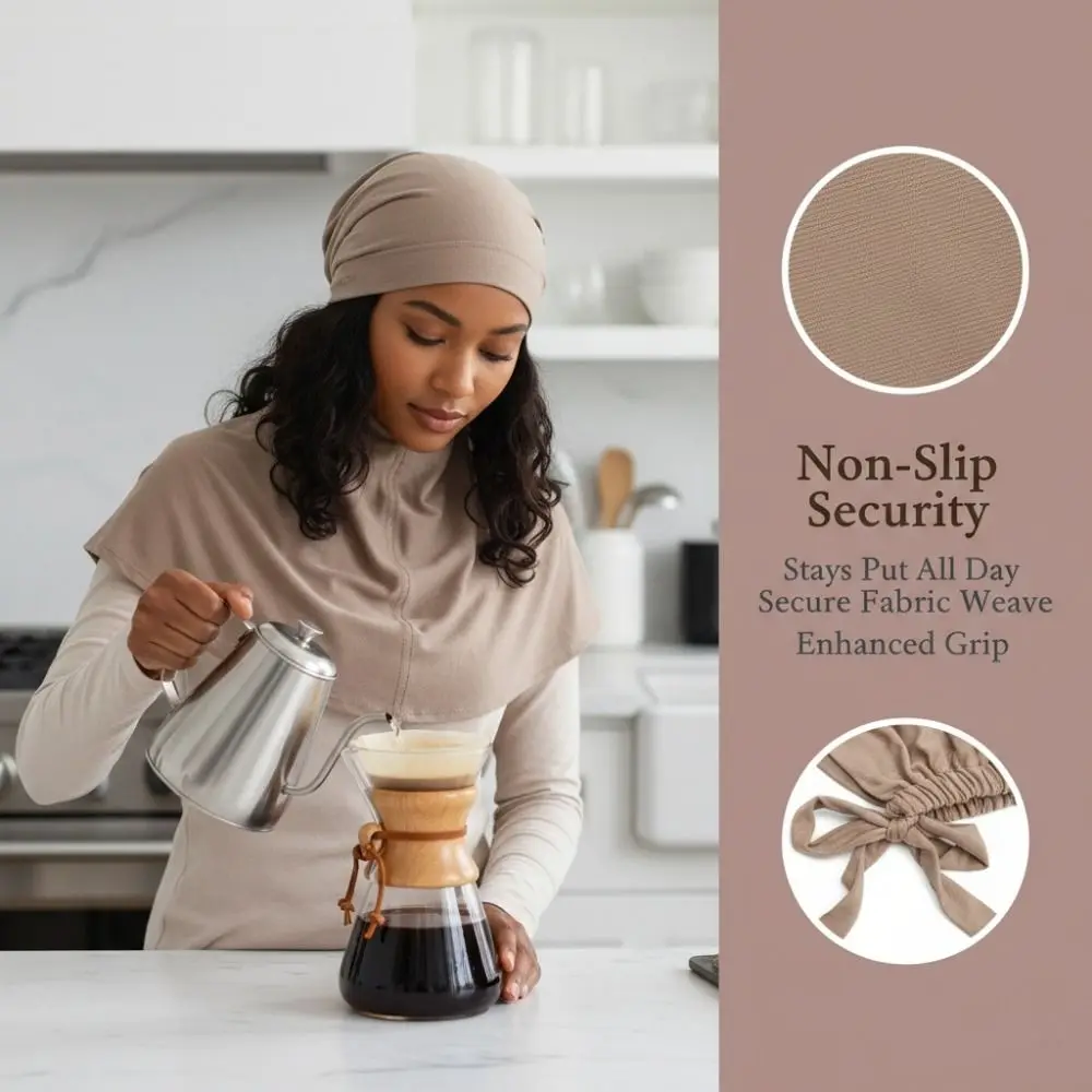 

Регулируемая шапочка-хиджаб однотонная, эластичная, с лентой, дышащая, для мусульманок, для празднования Ид