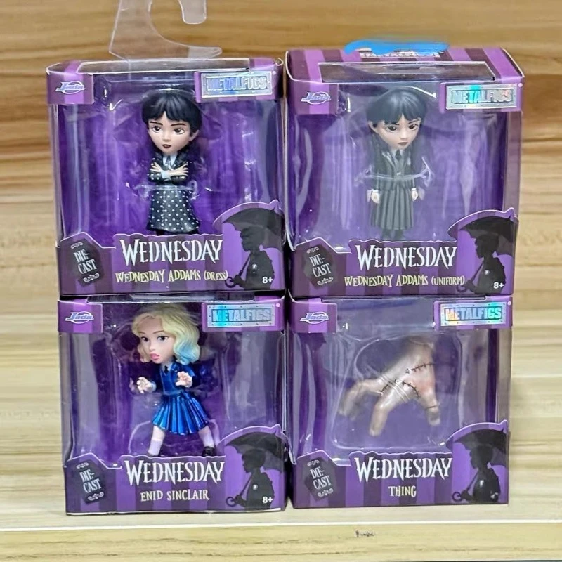 Jada Anime Figures Wednesday The Addams Family Thing Enid Sinclair Metalfigs Metal Model Toy Collection Ornament Boy Girls Gifts