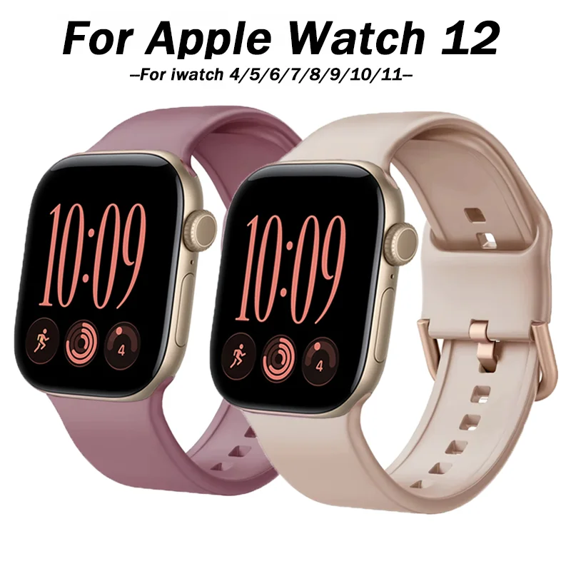 Klassisches Silikonarmband für Apple Watch 12 11 42-46mm 49mm 44mm 45mm 40mm 41mm Sportarmbänder iwatch Serie 10 9 8 7 6 SE Ultra4-3-2