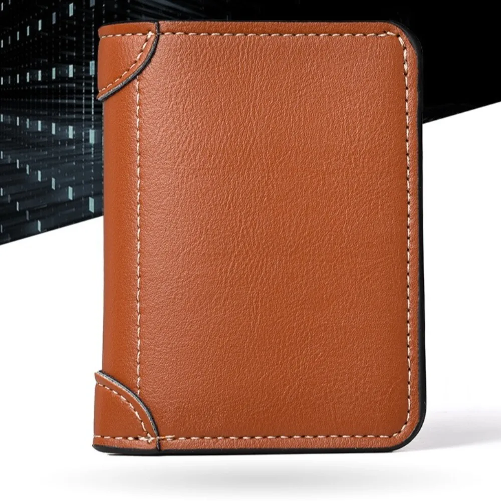 

Fashion Thin Men Short Wallet Slim Card Bag Business Clutch Bag Large Capacity Coin Purse PU Leather Card Holder Gift
