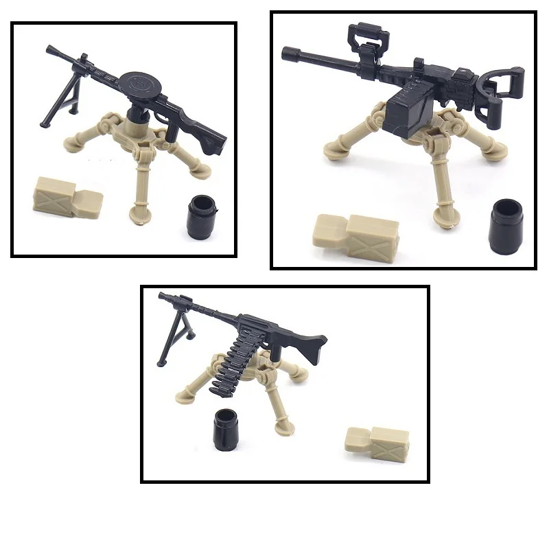 Military Weapon DP-28 MG34 USA M2 Heavy Machine Gun Special Force Weapon MOC Brick Army Figure Accessories Building Blocks Toys