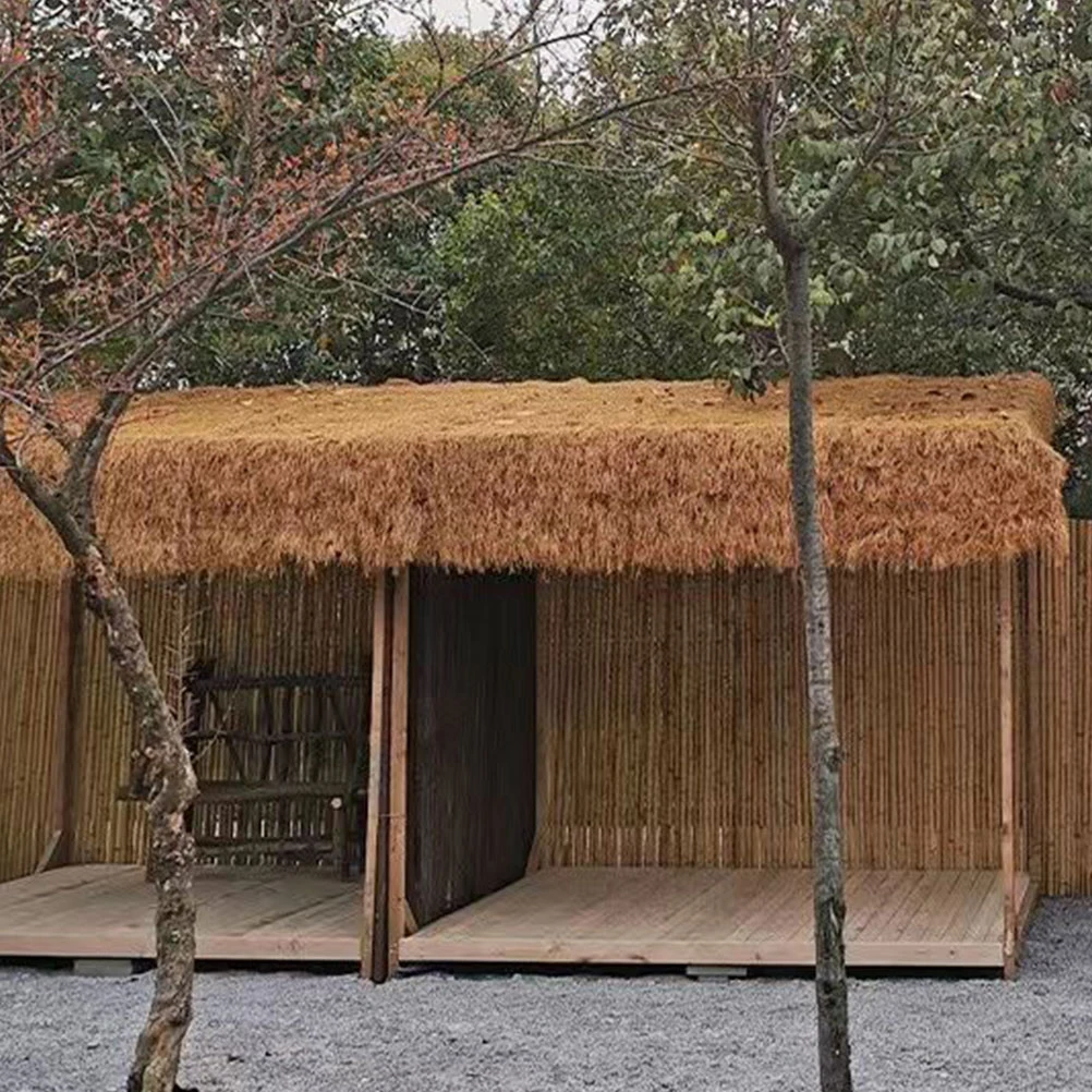 

2pcs Artificial Thatch Roofing Decoration 1x0.5m Yellow PE Plastic Garden Patio Balcony Restaurant Landscaping DIY Simulated