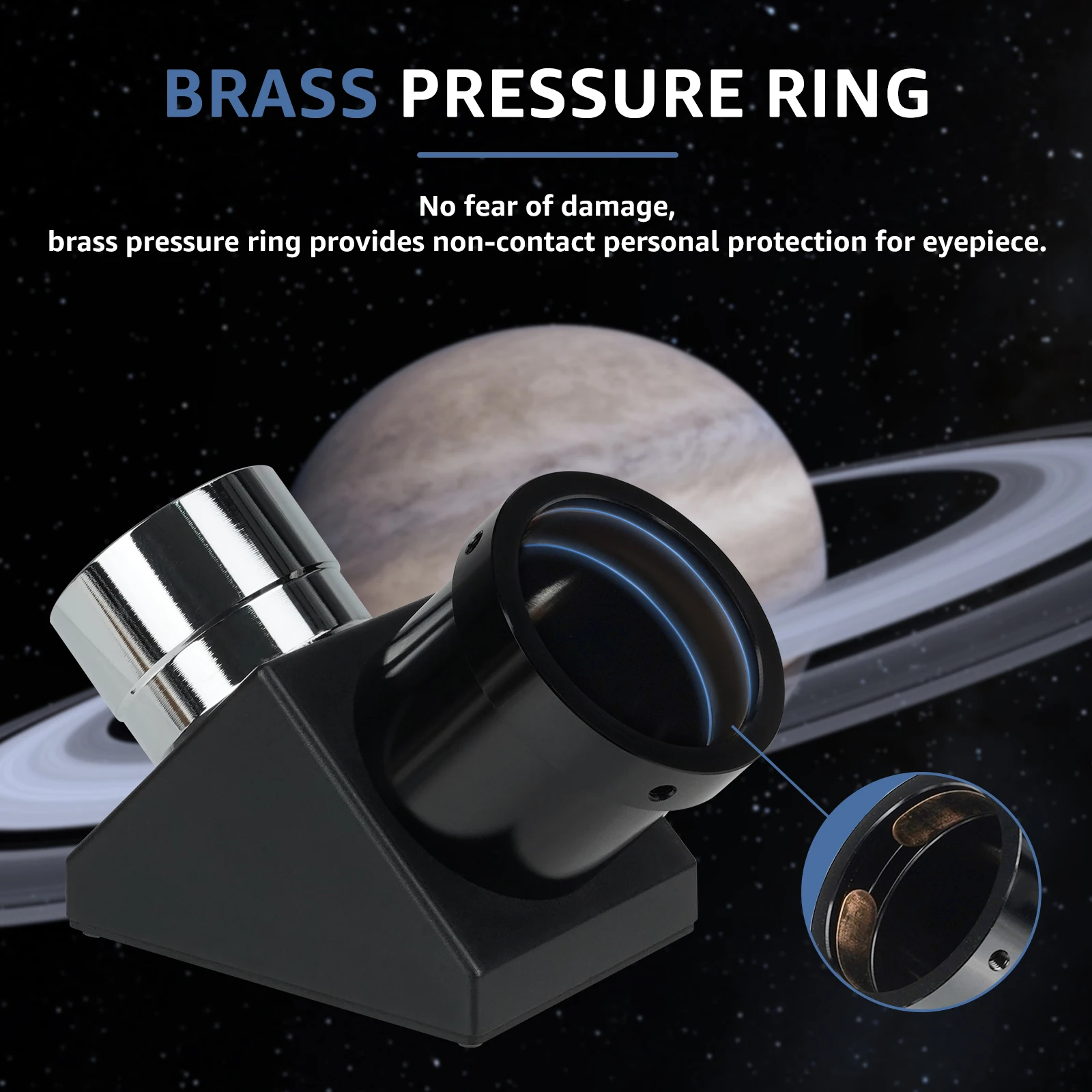 SVBONY SV221 1.25-inch 90 Degree Mirror Diagonal Brass Compression Rings with Internal Extinction Design for Refractor Telescope