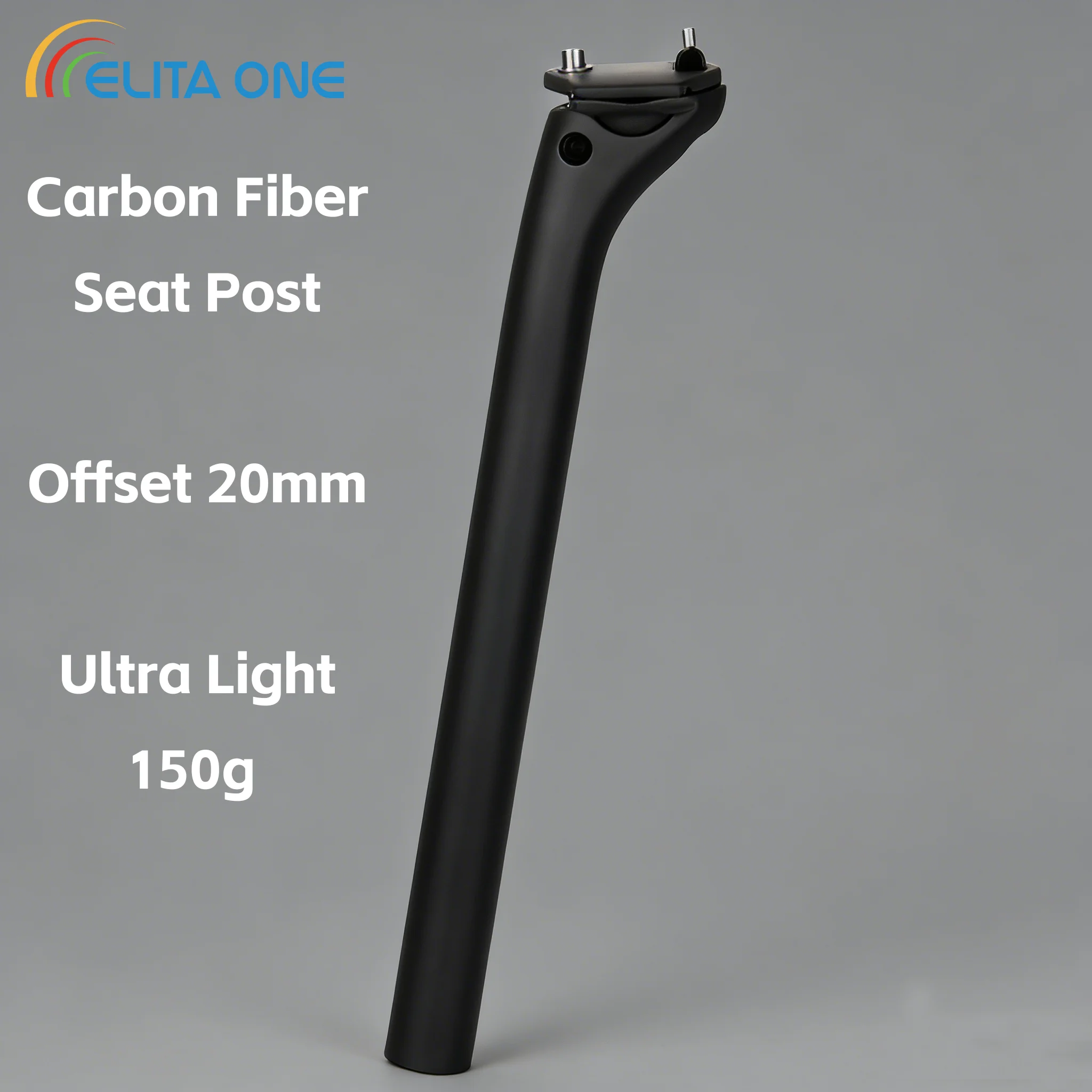 Elitaone Bicycle Carbon Seat Post Offset 20mm 27.2mm MTB/Road Bike Seatpost 350/400/450mm Light 150g