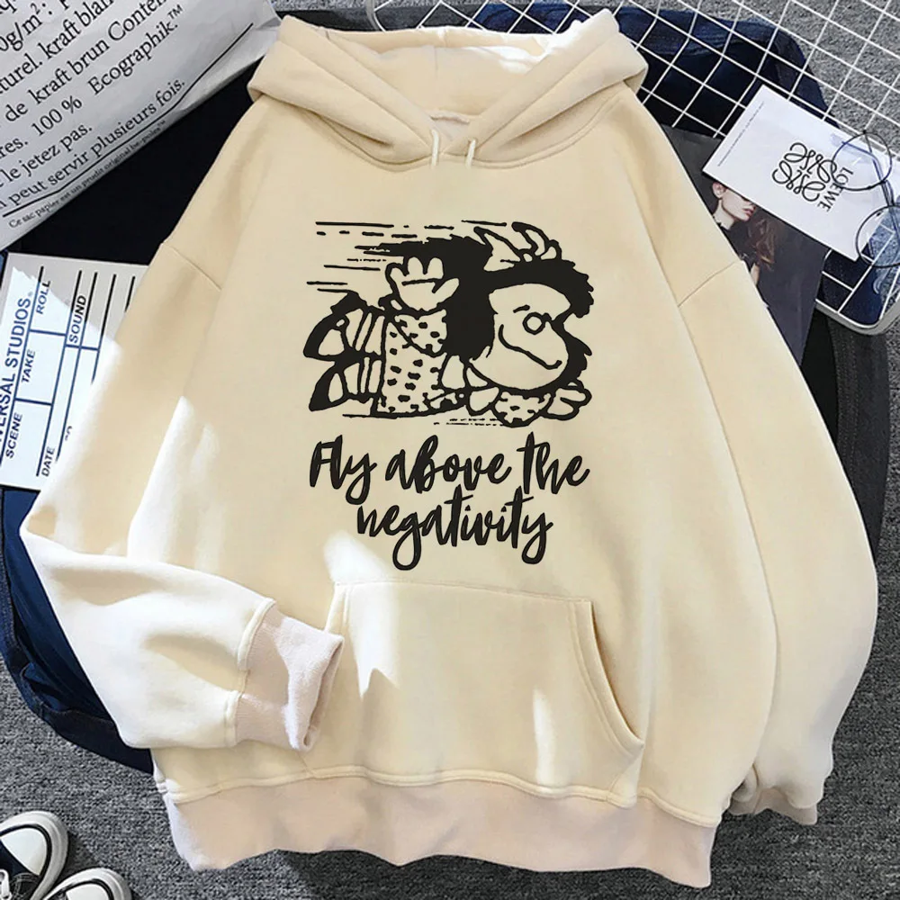 Mafalda hoodie anime pattern designer clothes for teens elegant athleisure girl sweatshirts anime soft fabric