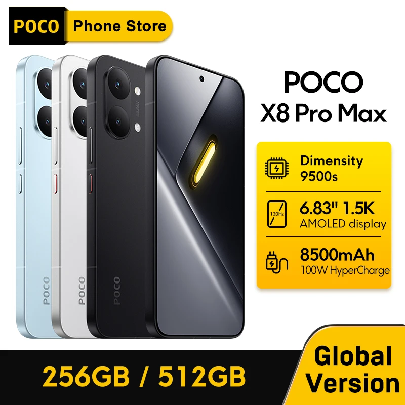 POCO X8 Pro Max スマートフォン グローバル版 Dimensity 9500s 6.83