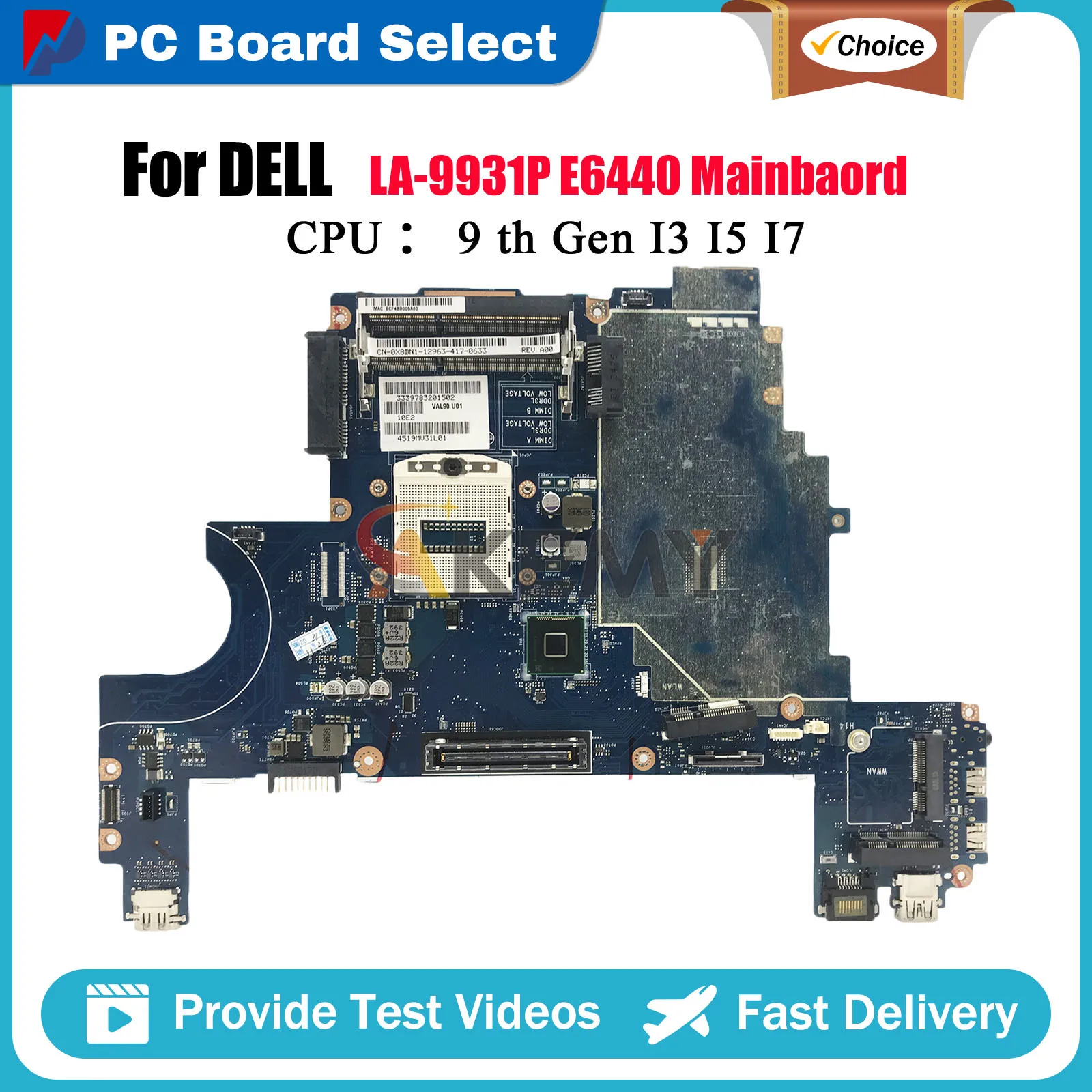 

Laptop Motherboard For DELL Latitude E6440 LA-9931P VAL90 0FVNJN CN-0X8DN1 0D5CH1 007KGN 085M2V Tested OK