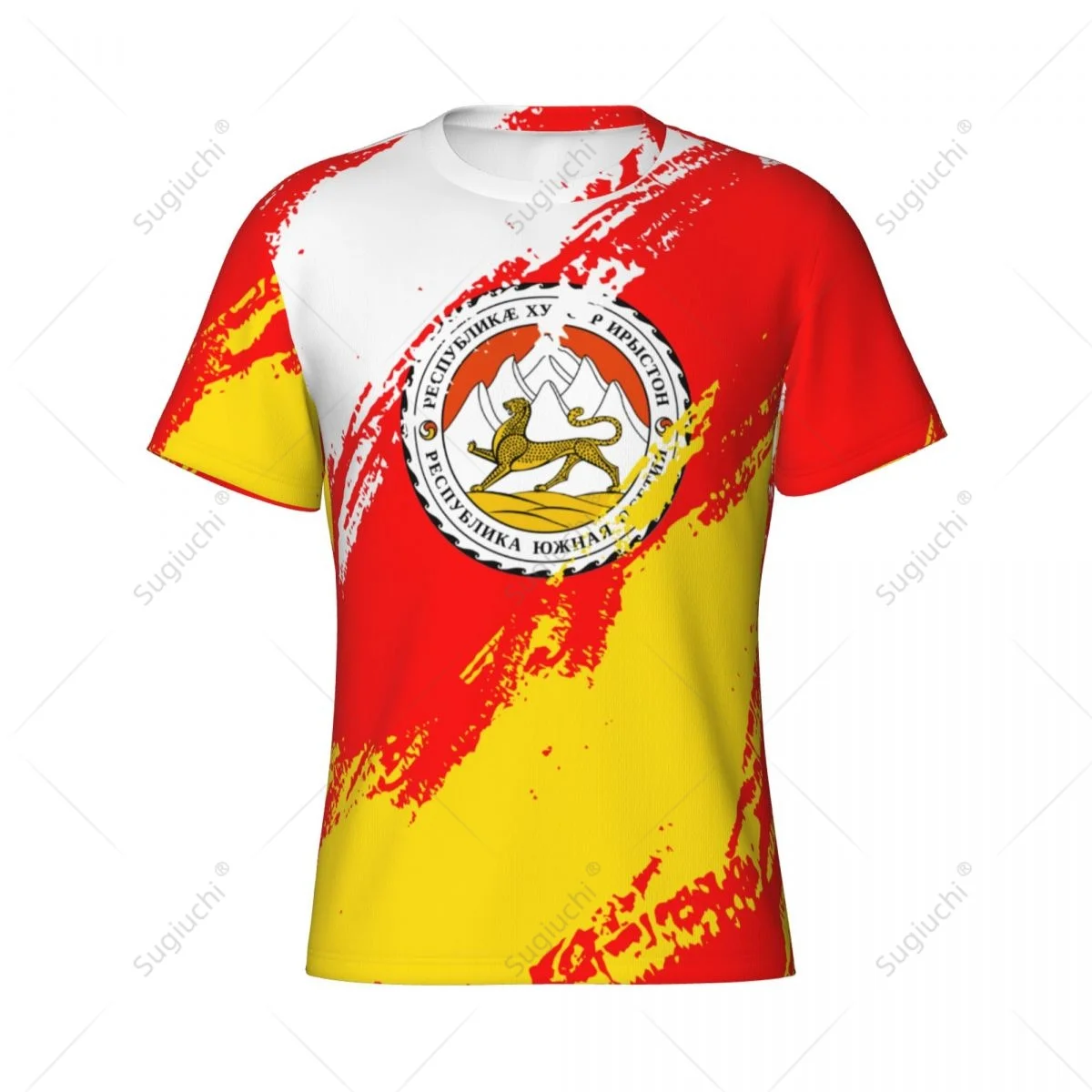 Custom Name Nunber South Ossetia Flag Color Men Tight Sports T-shirt Women Tees jersey For Soccer Football Fans