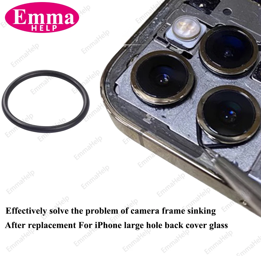 100pcs Waterproof Seal Back Rear Camera Lens Slot Rubber Ring Circle For iPhone X XR XS 11 12 13 mini 14 Pro Max Repair Parts