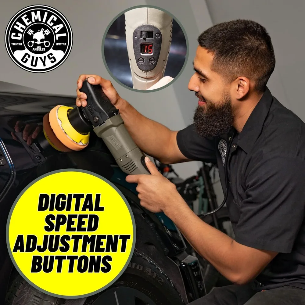 케미컬 가이즈 BUF-501X 10FX 랜덤 오비탈 폴리셔 키트 (패드, 광택제, 컴파운드 포함) 자동차, 트럭, SUV 등 안전하게 사용 가능