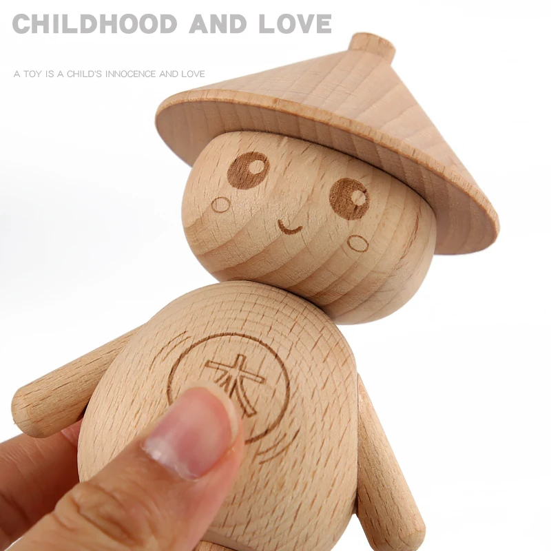 Children's Creative Wooden Puppet Puzzle Action Figure Crafts Decoration Birthday Present Small Gift Wholesale Cross-border