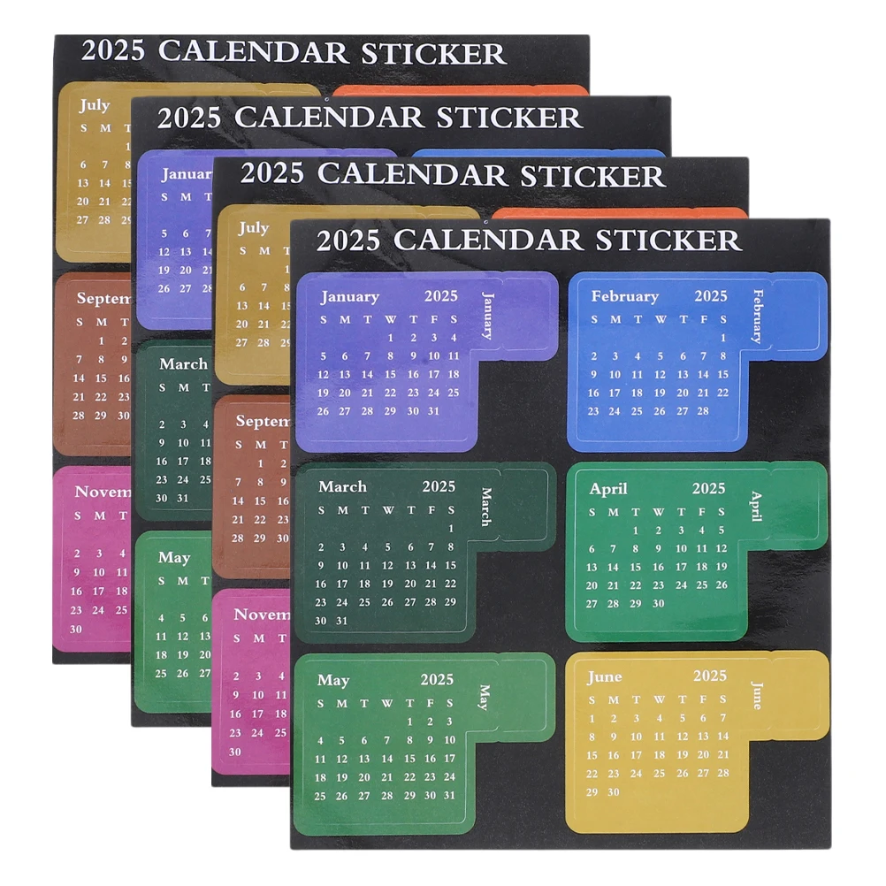 

2025 DIY Colorful Notes Stickers Planner Monthly Tabs Adhesive Paper Office Use Calendar Labels Notebooks
