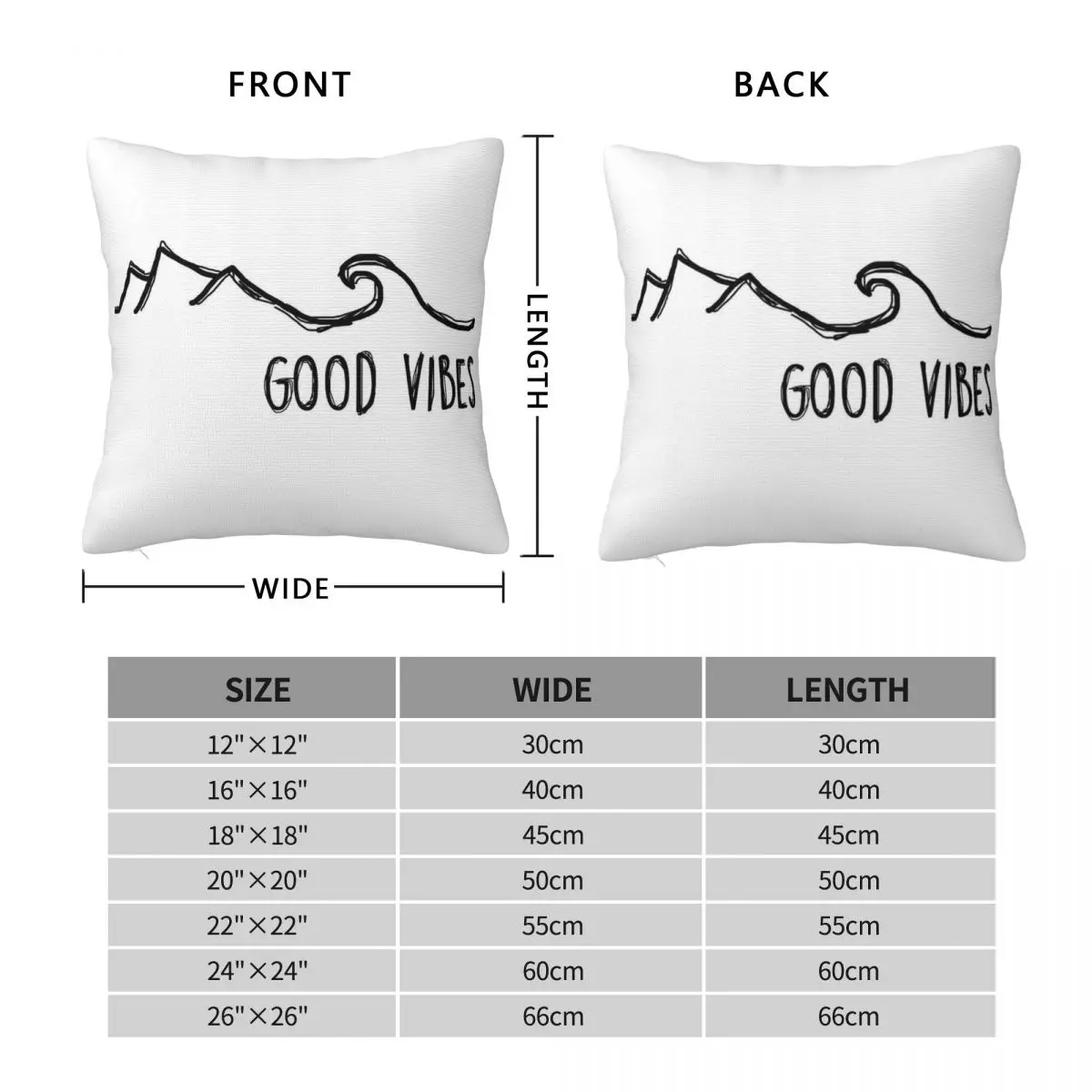 Good Vibes Relax Chill Square Pillowcase Polyester Linen Velvet Creative Zip Decorative Throw Pillow Case Bed Cushion Cover