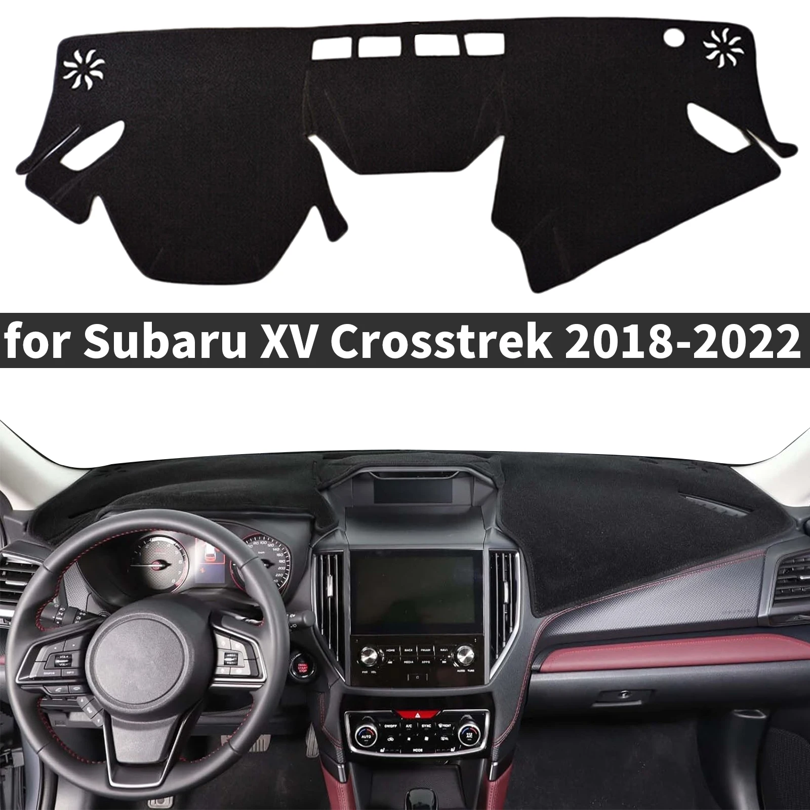 

fit for Subaru XV Crosstrek 2018-2022 Car Accessories Dashmat Dashboard Cover Pad Protective Carpet Leather DashMat Sunshade