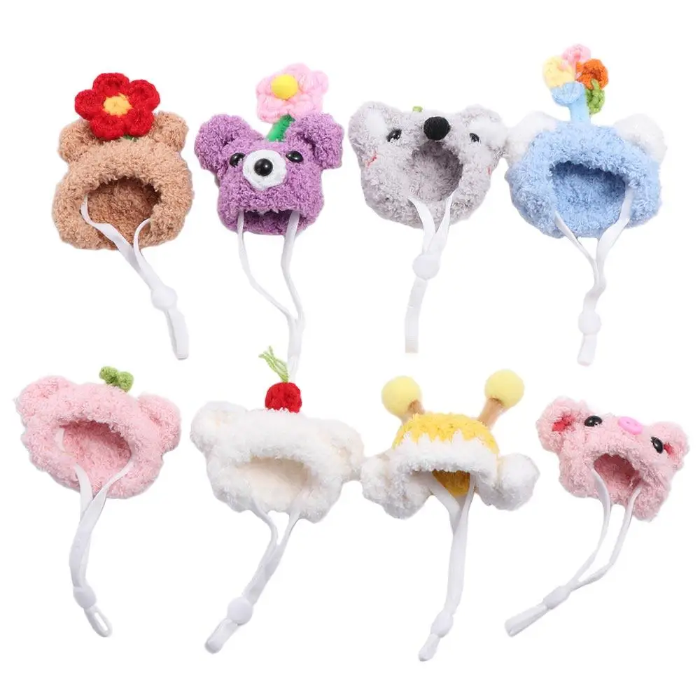 Photo Props Plush Hamster Cap Cute Mini Cotton Doll Hat Hand Crocheted DIY Doll Hat Winter