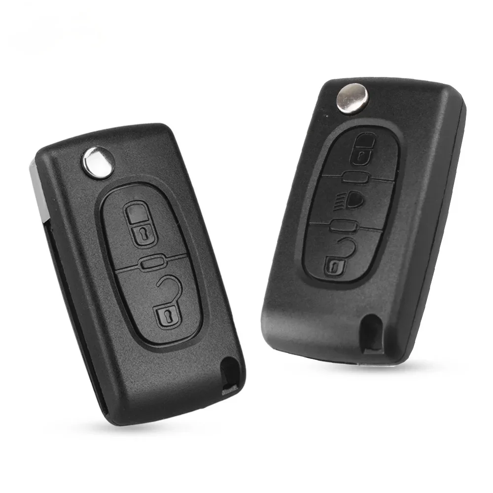 KEYYOU 434Mhz ASK FSK 2 Button Remote Flip Car Key Fob ID46 Chip For Peugeot 107 207 307 308 407 607 CE0523 Ce0536 VA2/HCA Blade