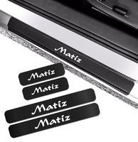 4pcs Car Door Sill Plate Guard Sticker Threshold Protector Carbon Fiber Decal Styling Accessories For DAEWOO Matiz Lanos