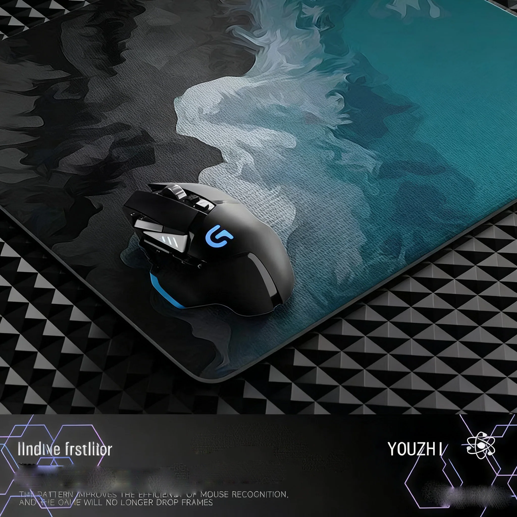 Gradient Layered Dye Glass Gaming Mouse Pad Smooth Frosted Surface Desk Tempered Glass Mouse E-Sports FPS Game Glass Mouse Pad