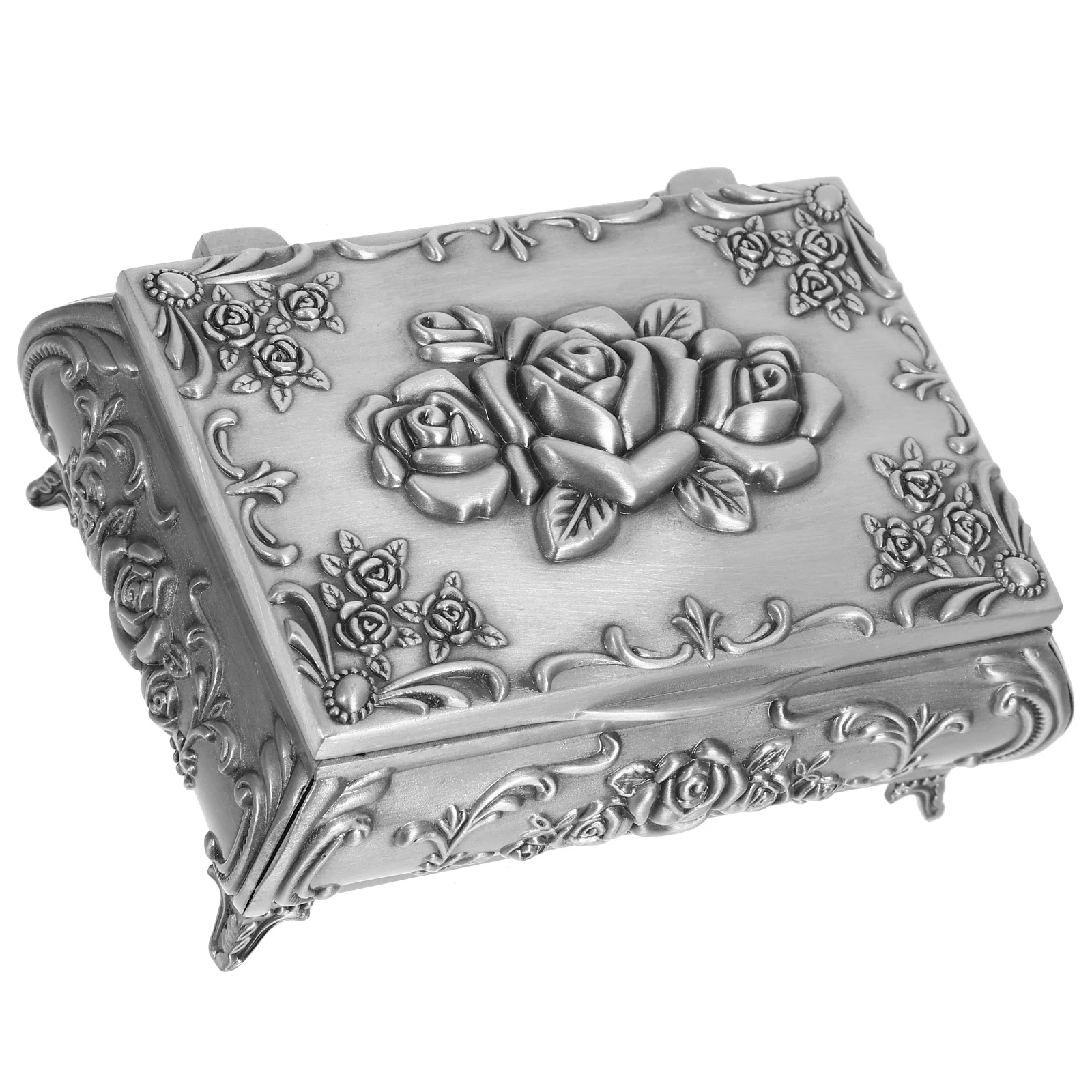 

Jewelry Box Small Compact Jewelry Storage Case 9.5x7x4cm Zinc Alloy Decorative Trinket Organizer