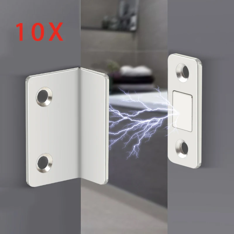 

10 Sets Magnetic Cabinet Catches L Shape Ultra Thin Cabinet Door Magnet Closer Catch Strong Powerful Cupboard Magnetic Latch DIY