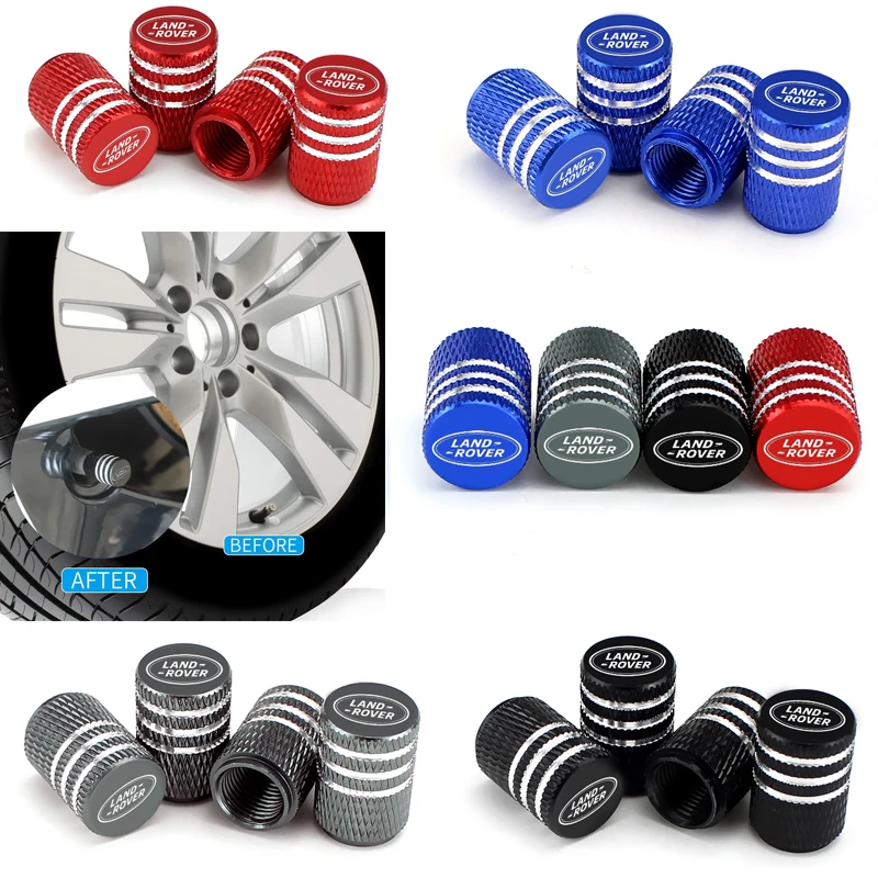 Tampas de válvula de pneu de alumínio para Land Rover Range Rover Evoque Velar L322 Discovery Freelander Defender Acessórios Automotivos