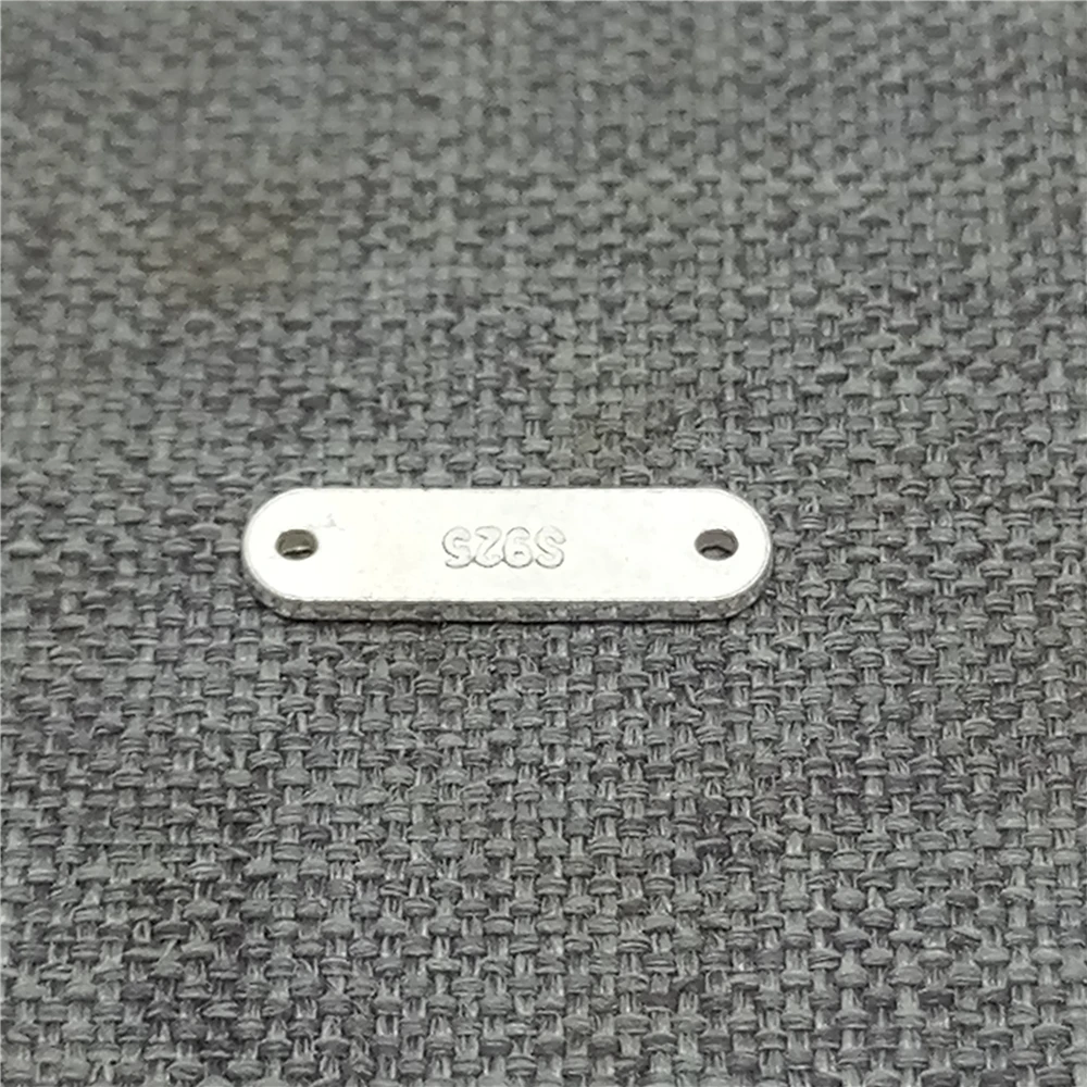 10 Sterling Silver Bar Connectors 925 Silver Blank Rectangle Tags for Necklace Bracelet