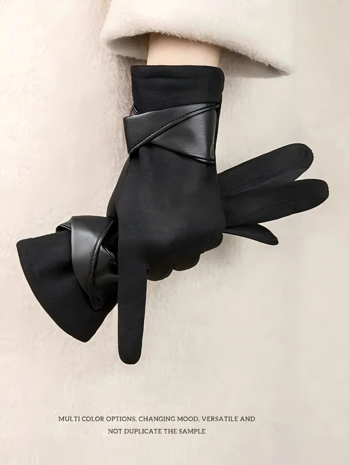 Version of Warm Gloves for Women's Winter Fashion, Simple Temperament, and Velvet Anti Cold Touch Screen Riding Windproof