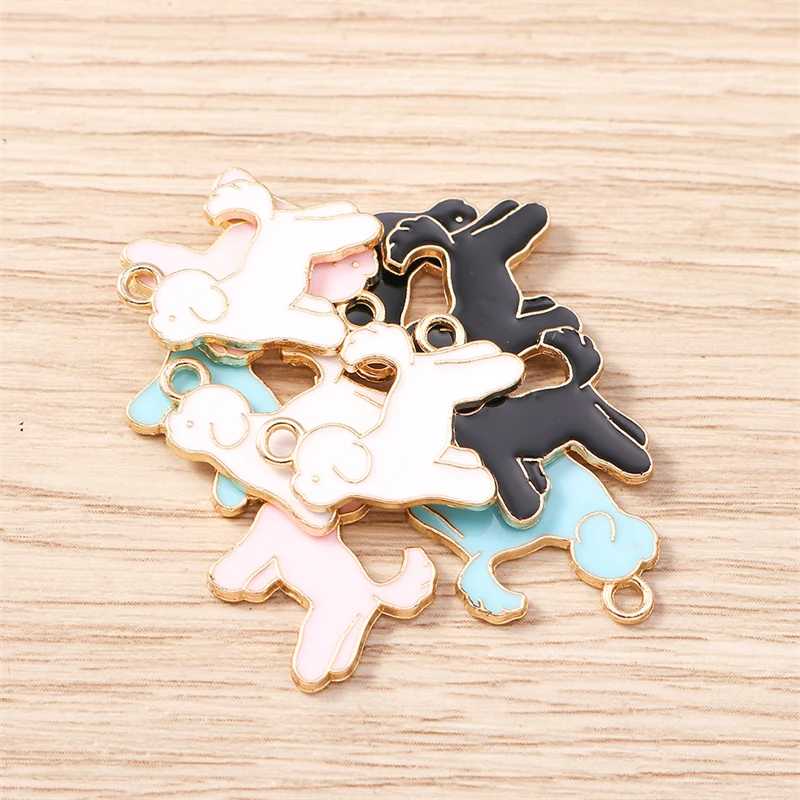 

10pcs 16x18mm Cartoon Enamel Animal Dog Charms Pendants for Jewelry Making Drop Earrings Necklaces Bracelets Crafts Accessories