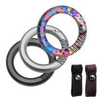 Titanium Alloy Key Ring Leather Waist Belt Buckle Keychain Car Key Pendant Cowhide Keyring EDC Outdoor Tool