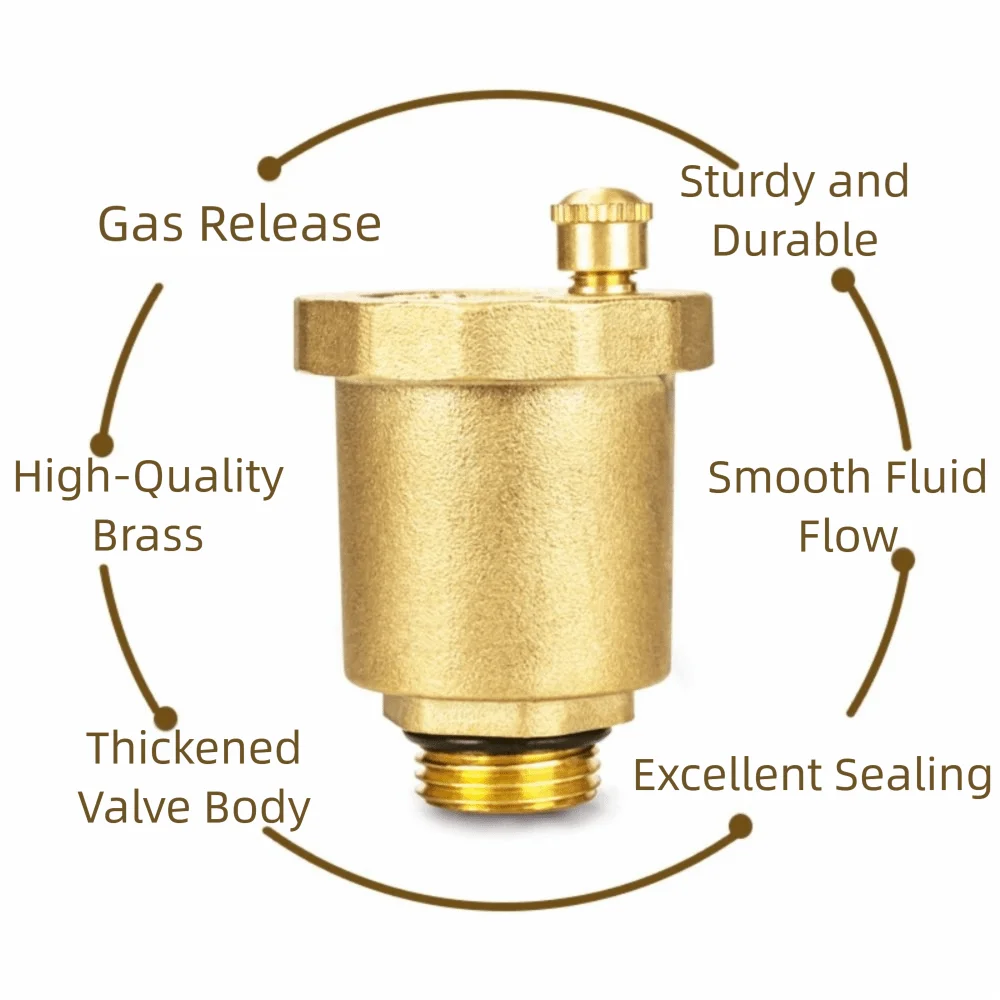 مادة النحاس التلقائي صمام تحرير العادم القياسية ذكر الموضوع تحرير الضغط صمام تنفيس الهواء التشغيل التلقائي #5