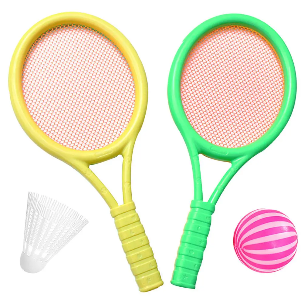 1Set Plastic Tennis Racket Set Kids For Outdoor Fun Outdoor Childrens Premium Safe Boys Girls Kindergarten