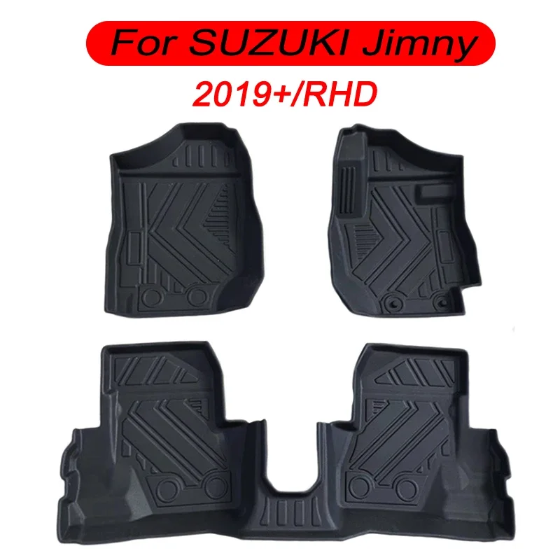 

TPE Car Floor Mats for SUZUKI Jimny 2019 2020 2021 2022 2023 2024 Right Rudder Four Seasons 3D Waterproof Car Floor Liner