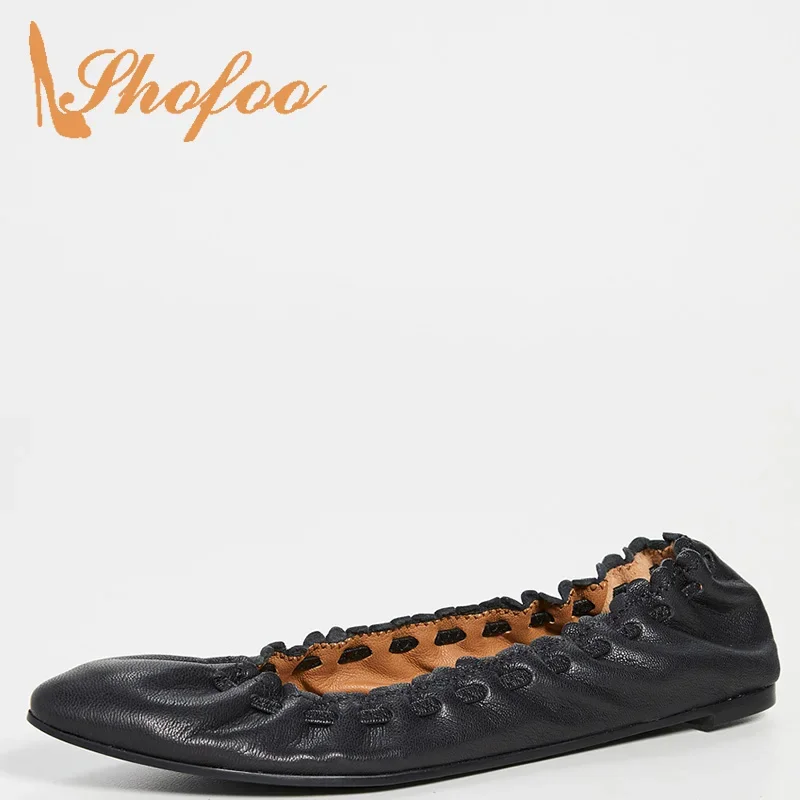 

Женская повседневная обувь, черные веганские слипоны на плоской подошве с острым носком, большой размер 33 40, модная лаконичная обувь для зрелых, 2021