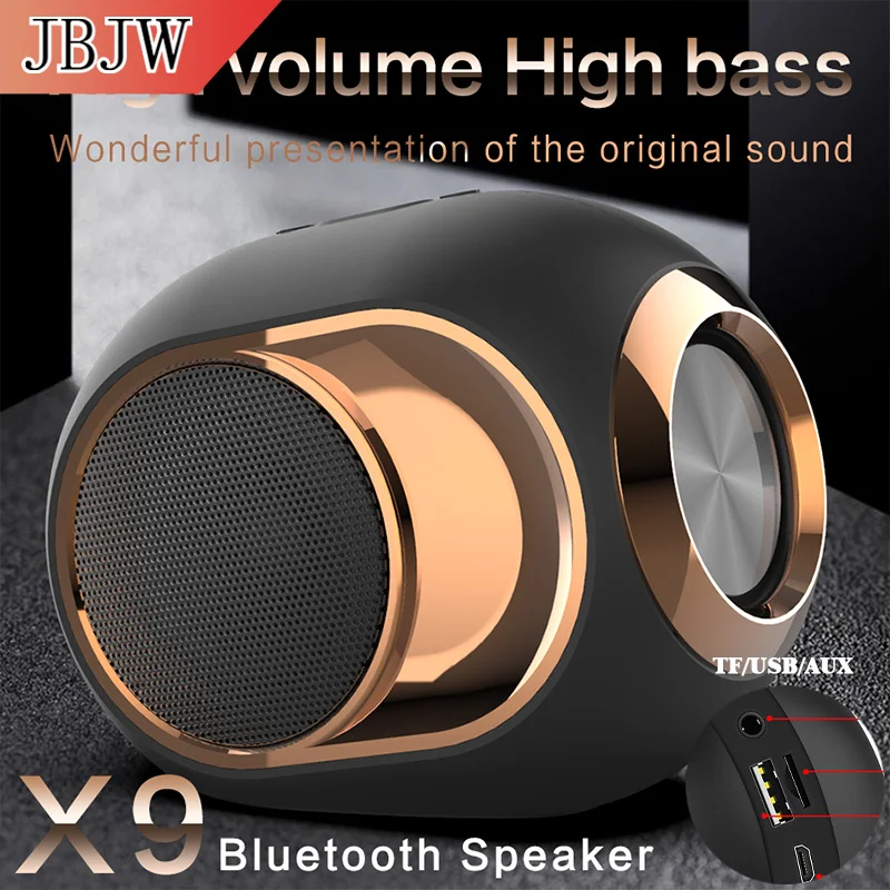 

JBJW X6 Portable Wireless Subwoofer 53mm Heavy Bass TWS Surround HIFI Stereo noise reduction Mic Bluetooth Speaker TF/USB/AUX
