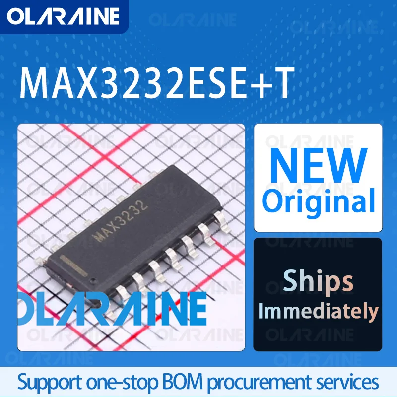 

5/10/100Pcs MAX3232ESE+T SOIC-16 original ic chip RS-232 interface integrated circuit RoHS Data rate 120 kbit/s 2 Receiver 5.5 V